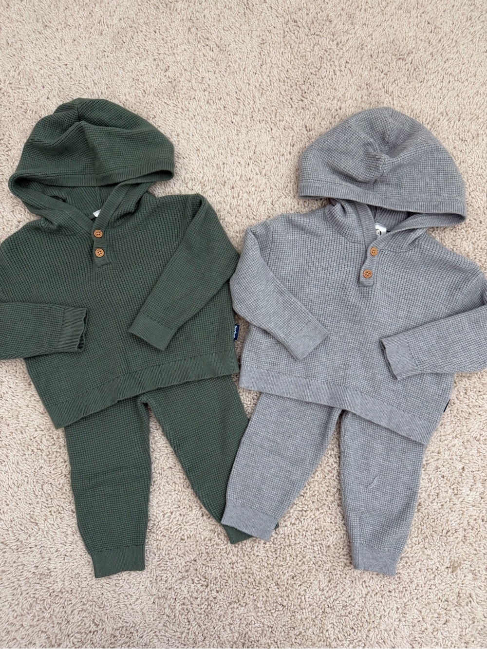 Gerber Waffle-knit Sweater Matching Sets - Size 12M